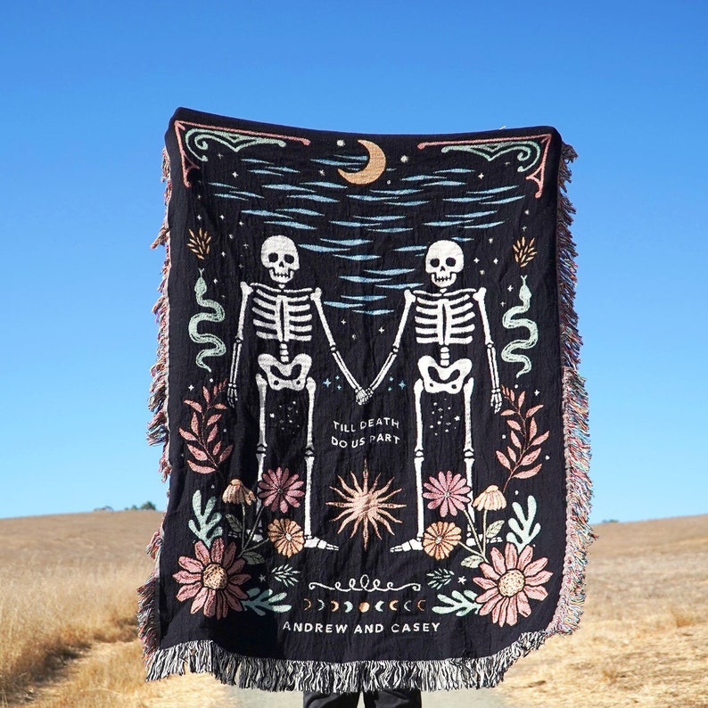 Personalized Skeletons Couple Blanket