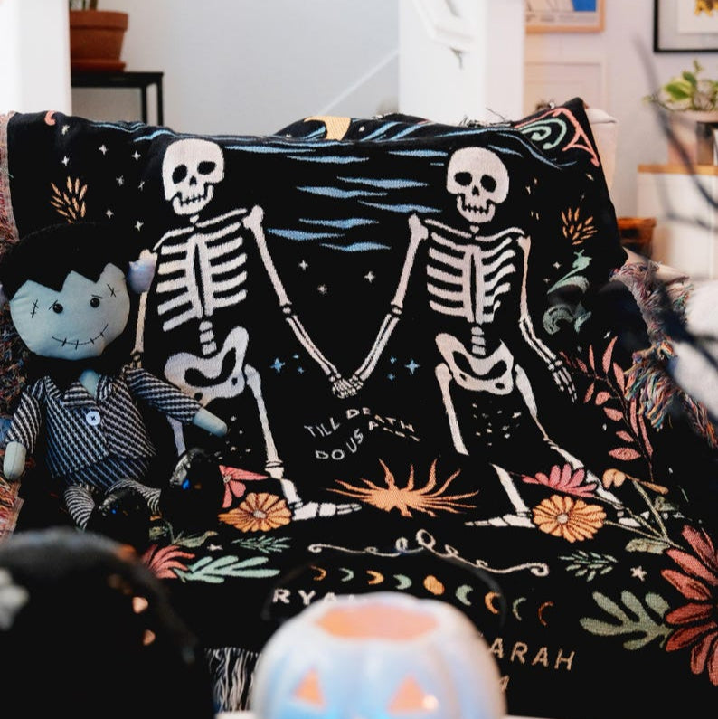 Personalized Skeletons Couple Blanket