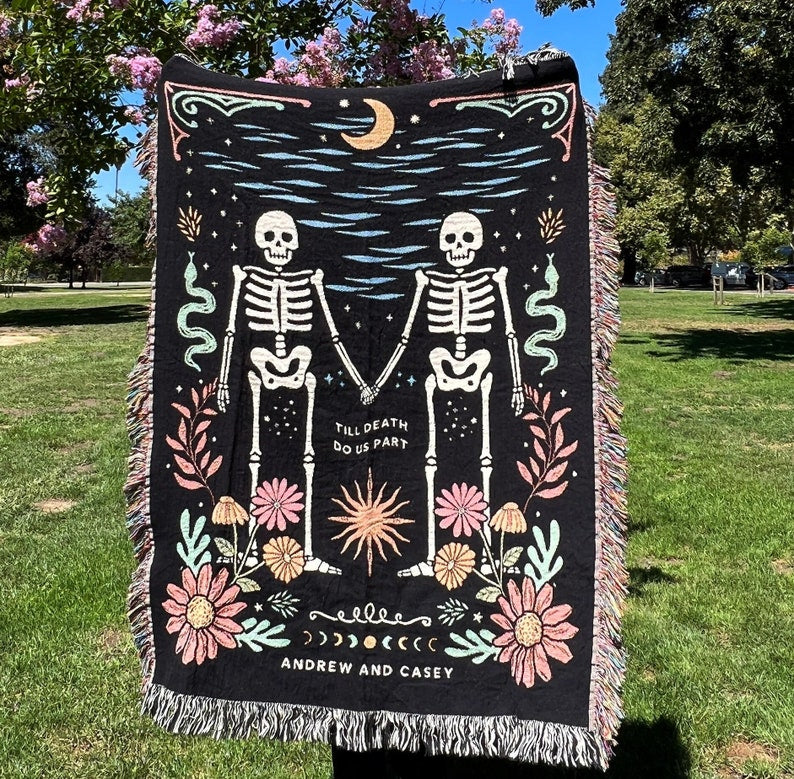 Personalized Skeletons Couple Blanket