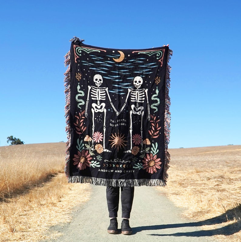 Personalized Skeletons Couple Blanket