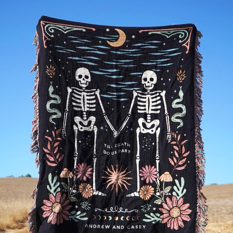 Personalized Skeletons Couple Blanket