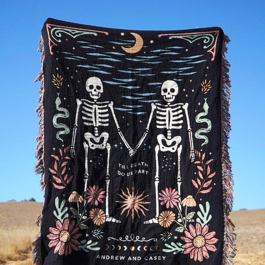 Personalized Skeletons Couple Blanket