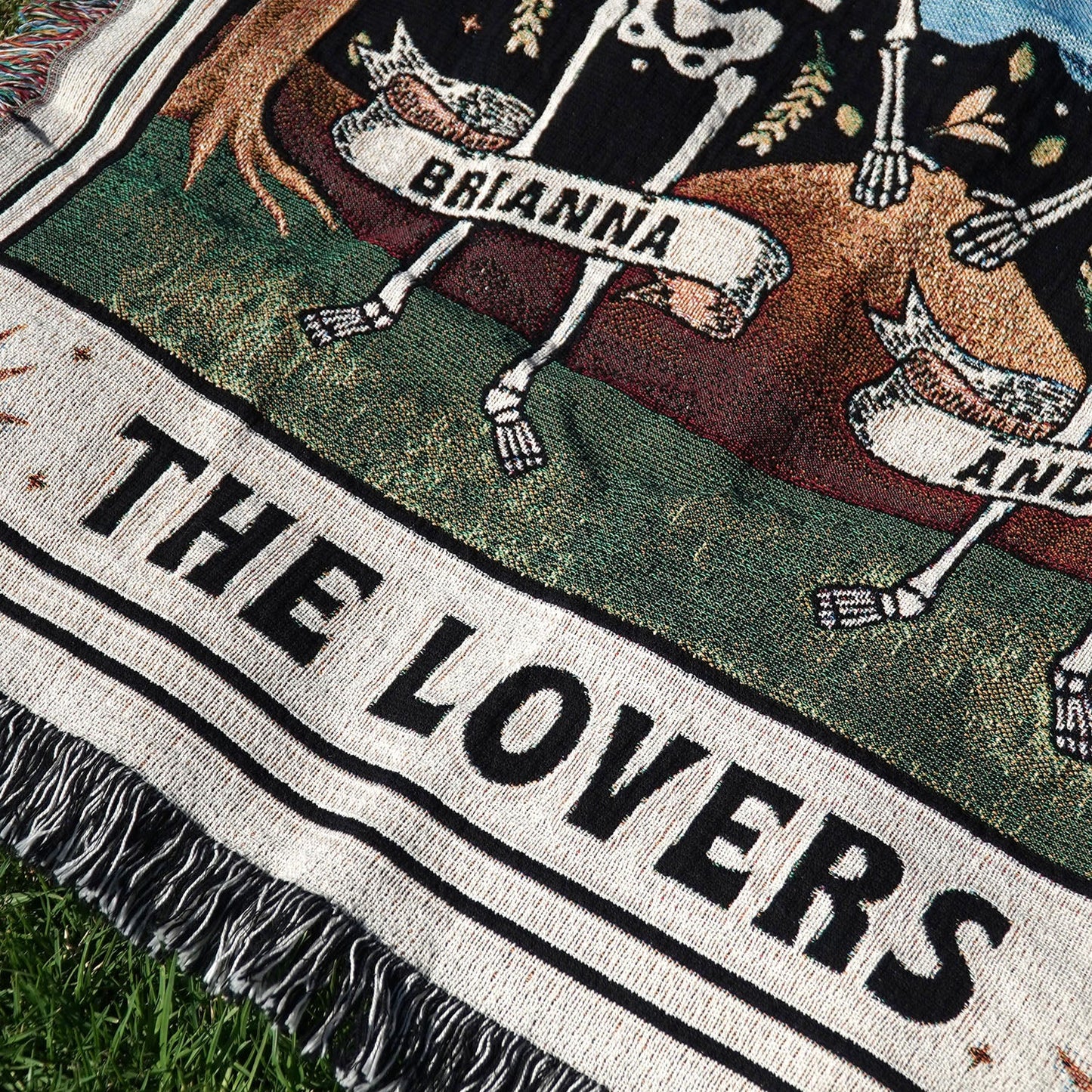 Personalized The Lovers Tarot Card Couple Woven Blanket