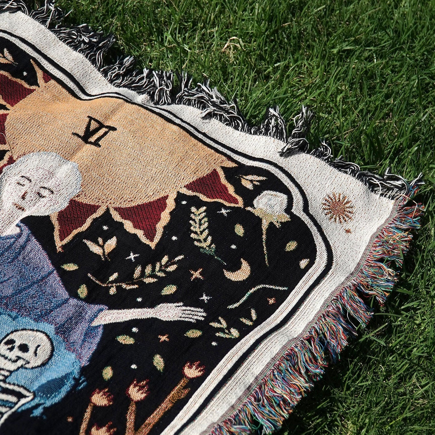 Personalized The Lovers Tarot Card Couple Woven Blanket