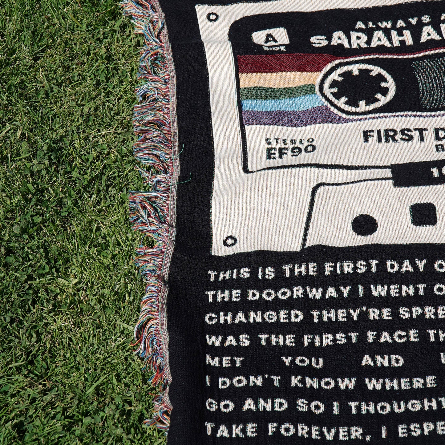 Personalized Couple Cassette Lyrics Woven Blanket