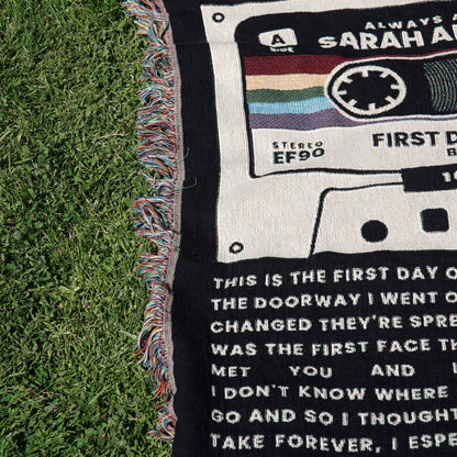 Personalized Couple Cassette Lyrics Woven Blanket