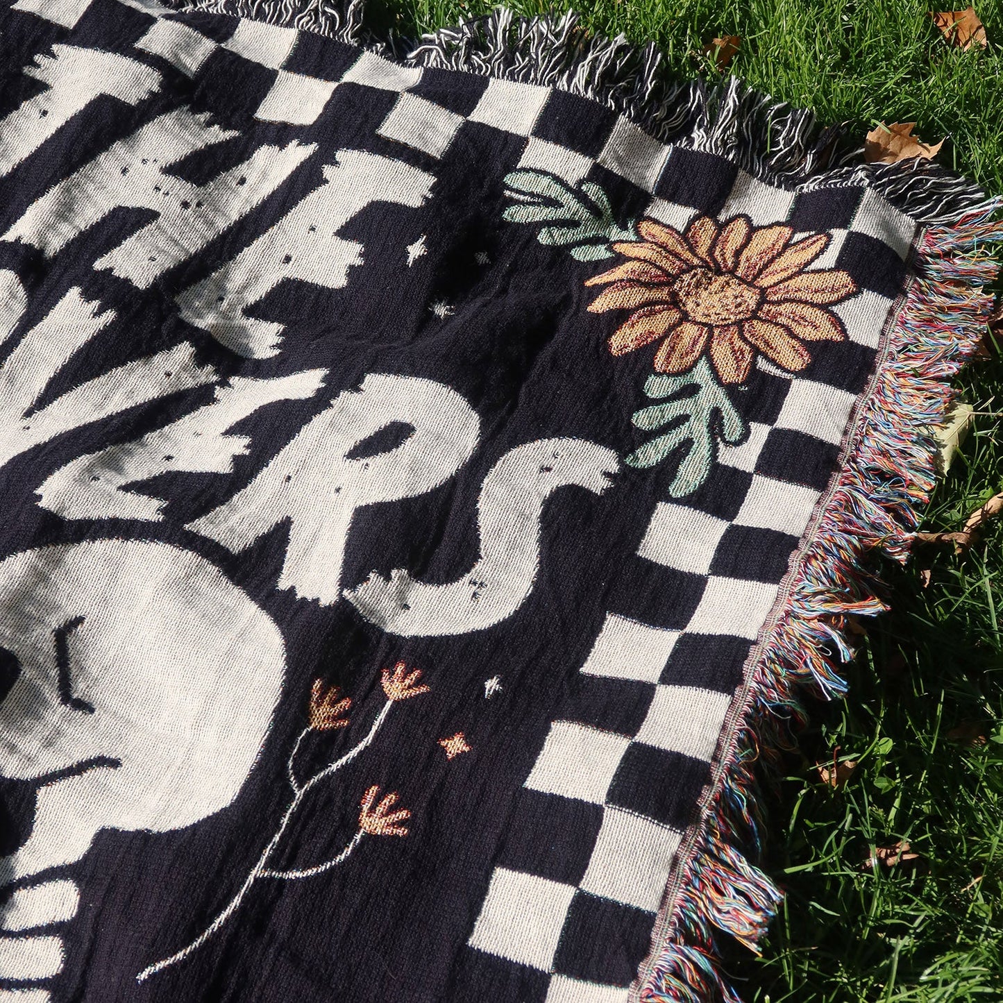 Skeleton The Lovers Personalized Couple Woven Blanket