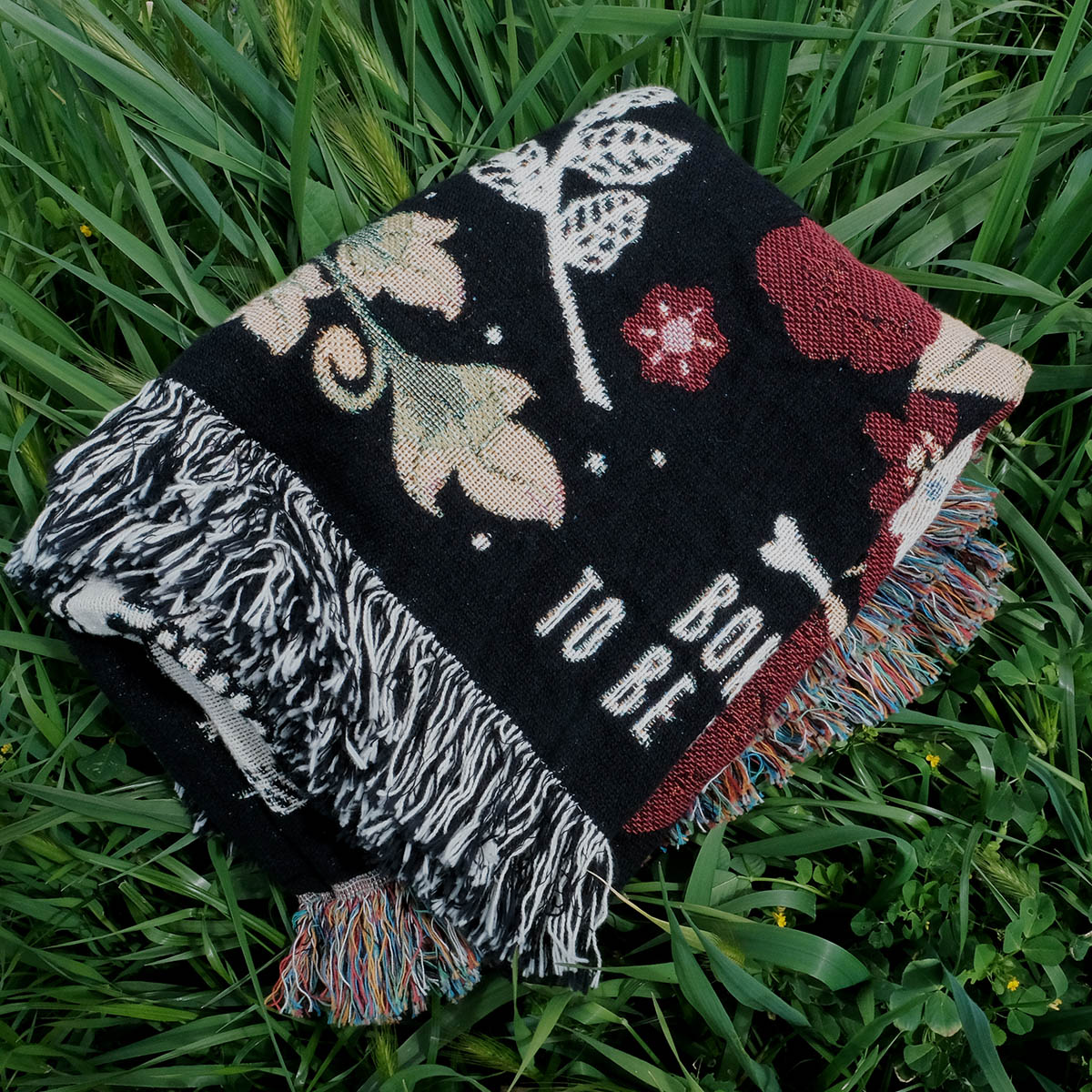 His and Hers Skulls Personalized Couple Woven Blanket