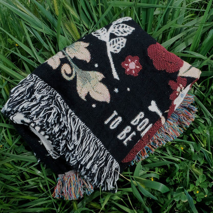 His and Hers Skulls Personalized Couple Woven Blanket
