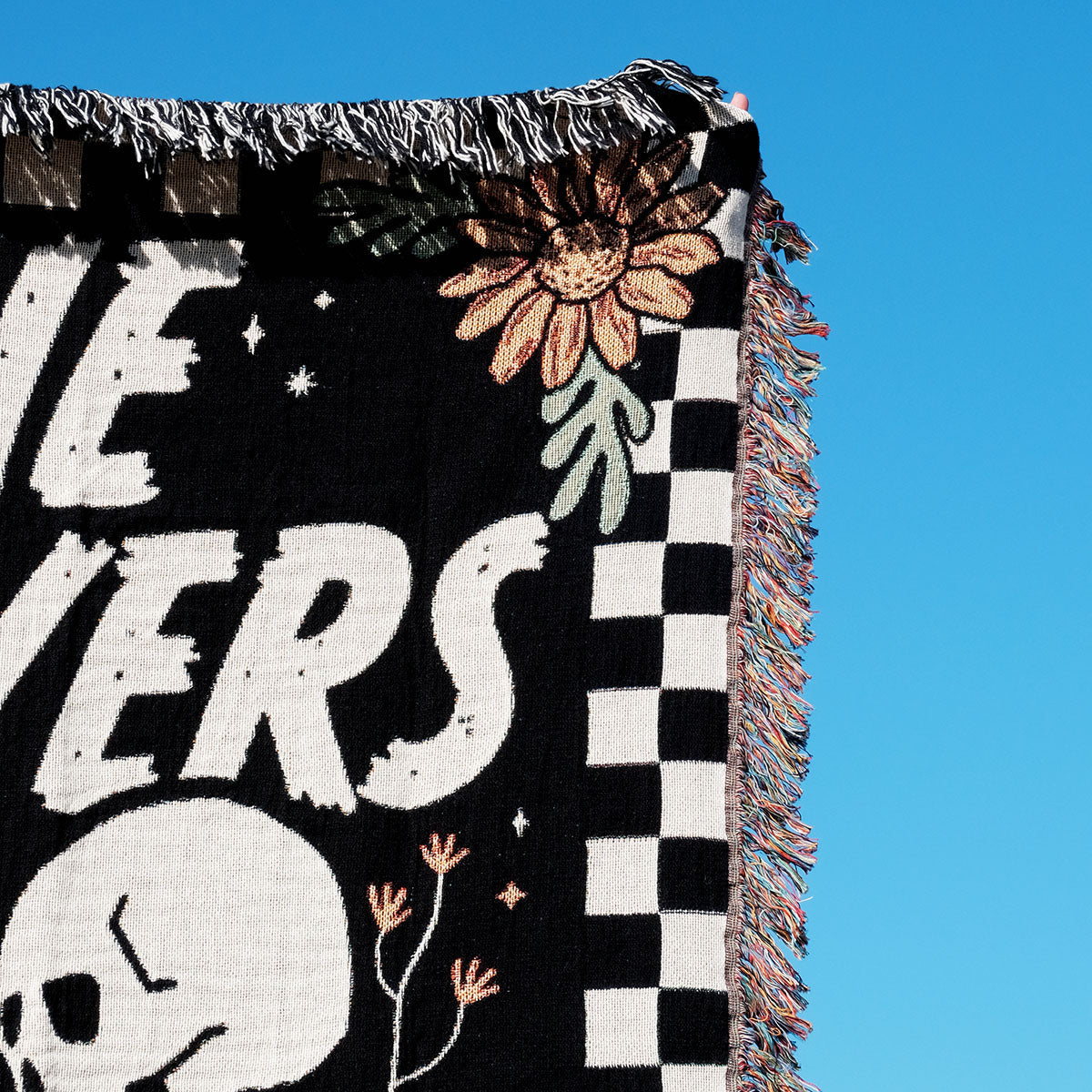 Skeleton The Lovers Personalized Couple Woven Blanket