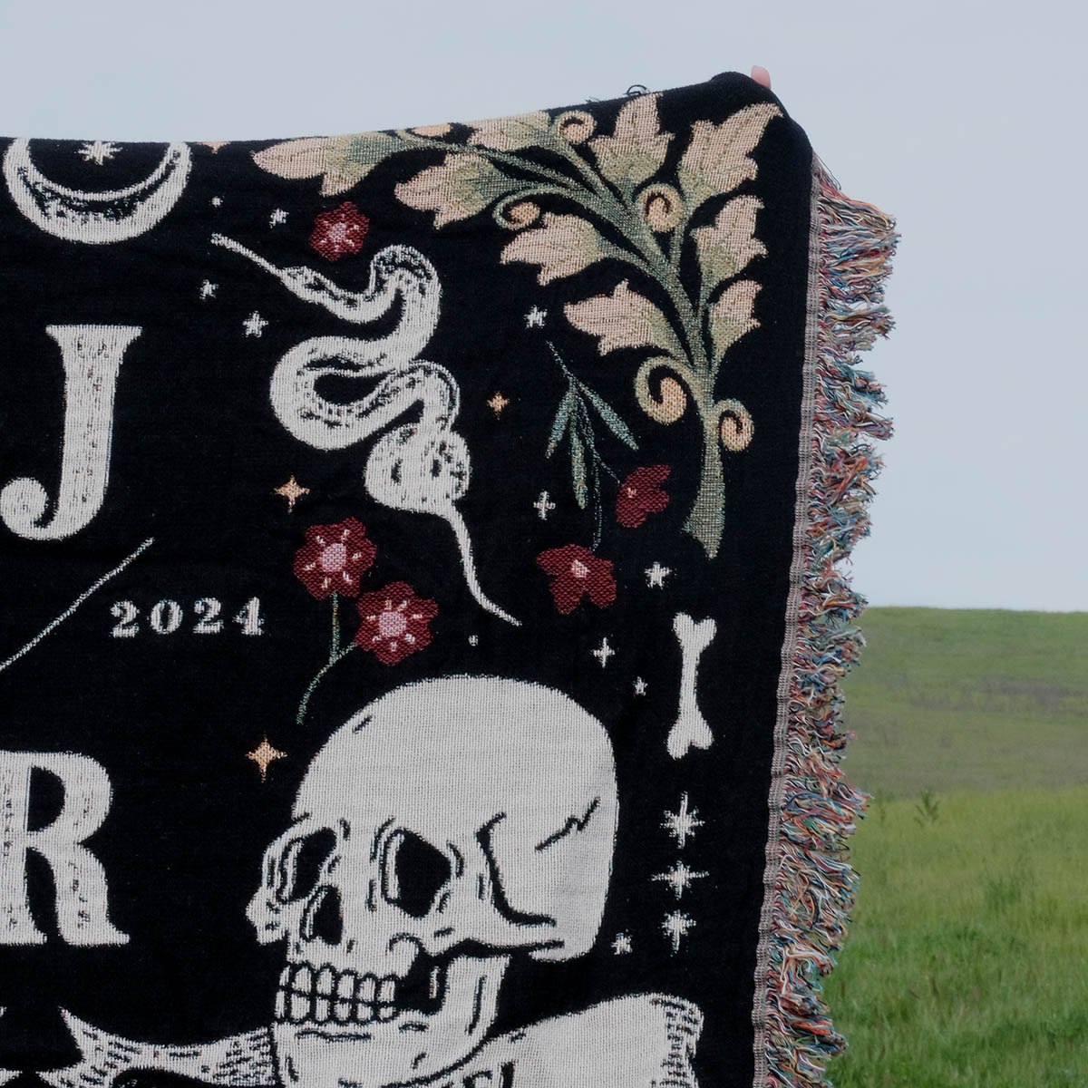 His and Hers Skulls Personalized Couple Woven Blanket